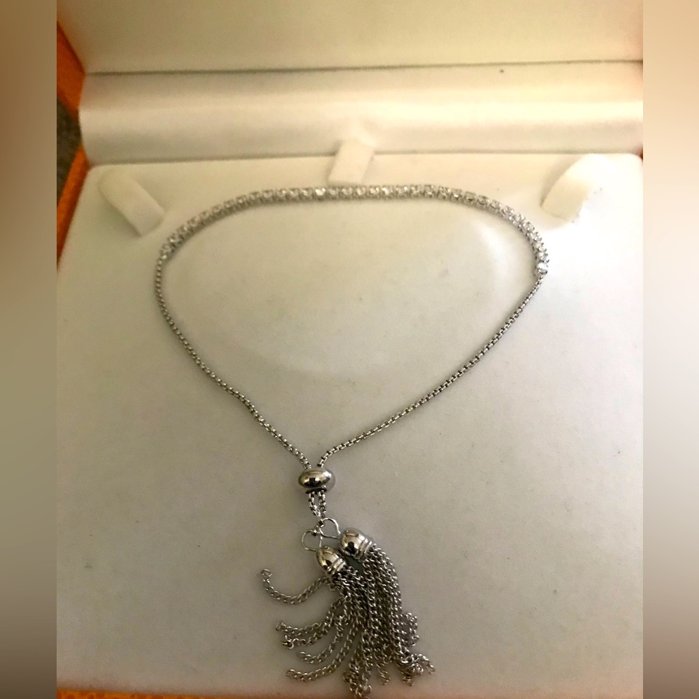Silver tassel necklace